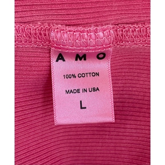 AMO Pink Rib Muscle Tank Long Dress Large Bodycon Maxi Wardrobe Staple Summer - Picture 10 of 11